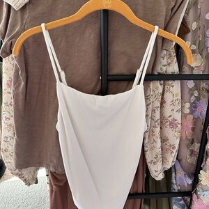 MAI Swimwear White Ribbed Spaghetti swim size small